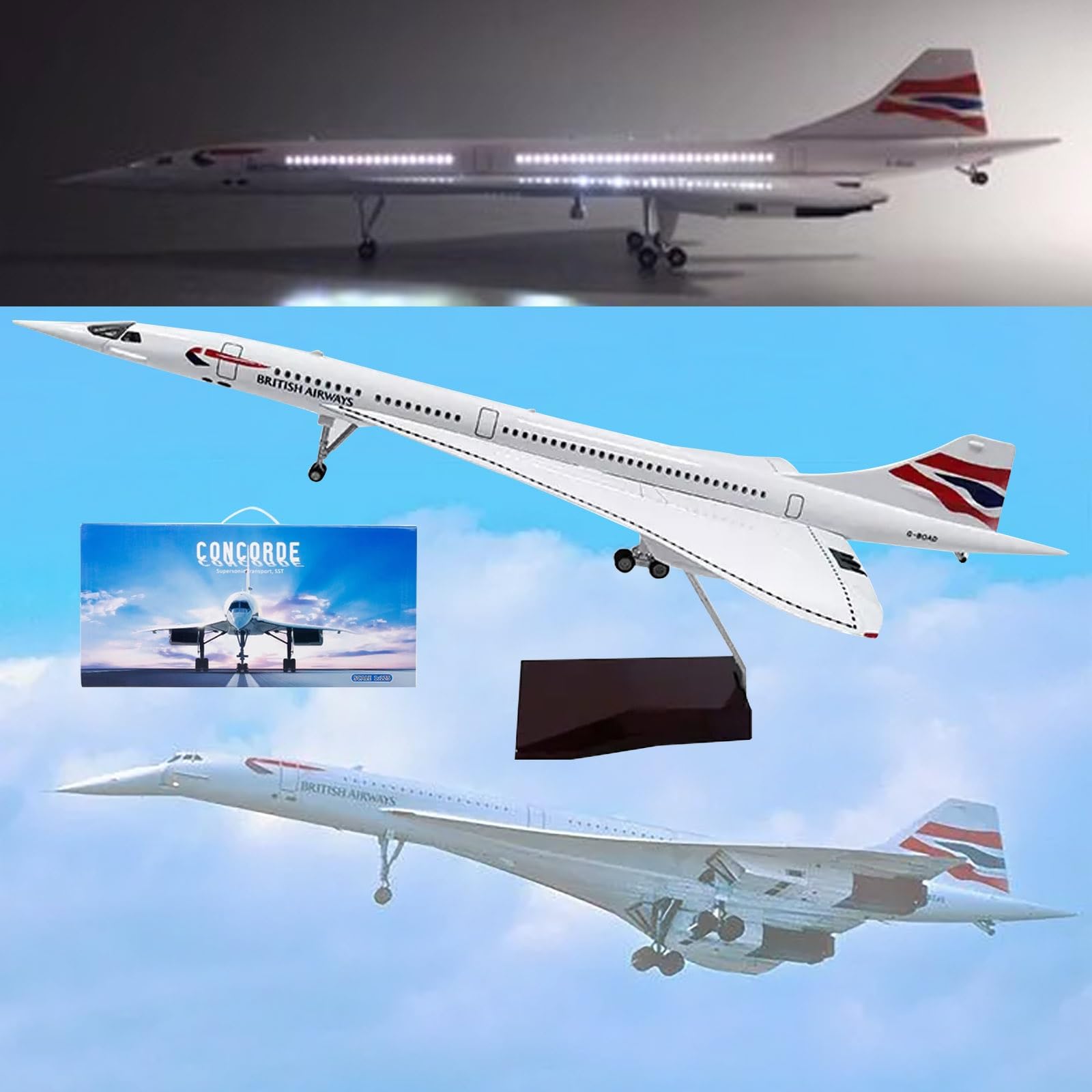 Amazon.co.jp: 19.7インチ 1:125 エールフランス コンコルド モデル