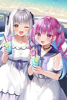 Amazon.co.jp: 湊あくあ・神楽めあめあくあB2タペストリー ホロライブ