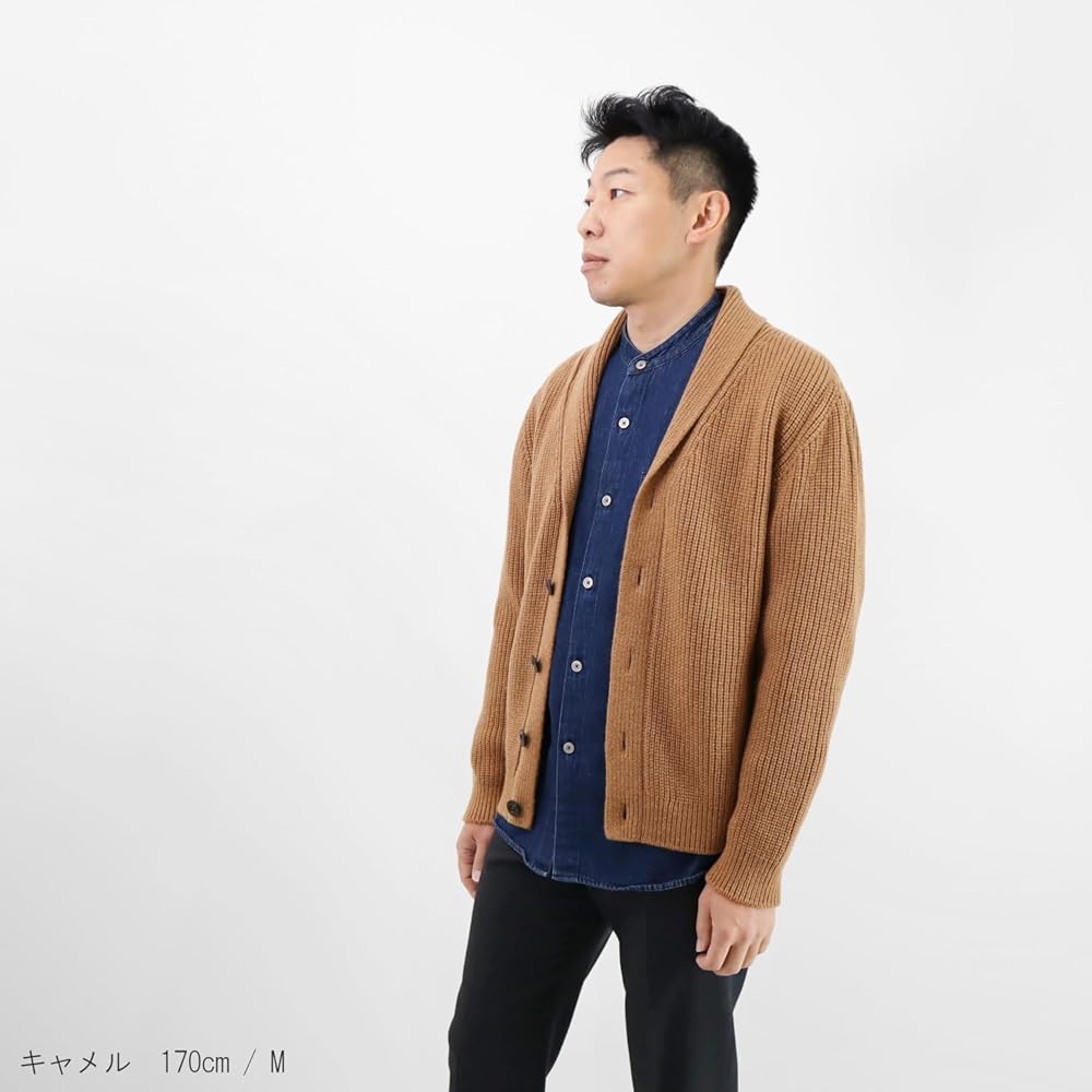 Amazon | [プロディガル] カシミヤ 100％ 畦編み ショールカラー