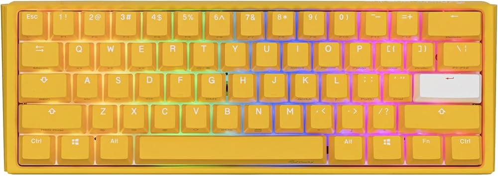 Amazon | Ducky One 3 Mini 60% Hotswap Yellow RGB Double Shot PBT