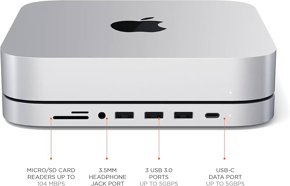 Satechi Hub USB C, suporte e hub de alumínio tipo C, porta de