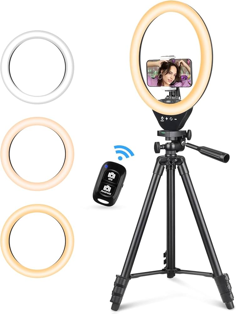 Amazon.co.jp: UBeesize LEDリングライト 10インチ スマホ三脚 自撮り