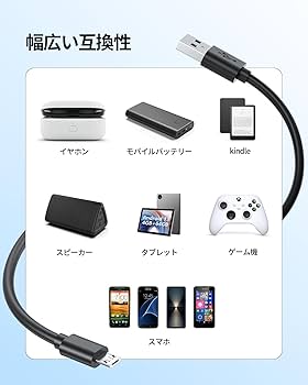 Amazon.co.jp: 【1.5m/Micro USB】Kindle互換用 キンドル 充電ケーブル