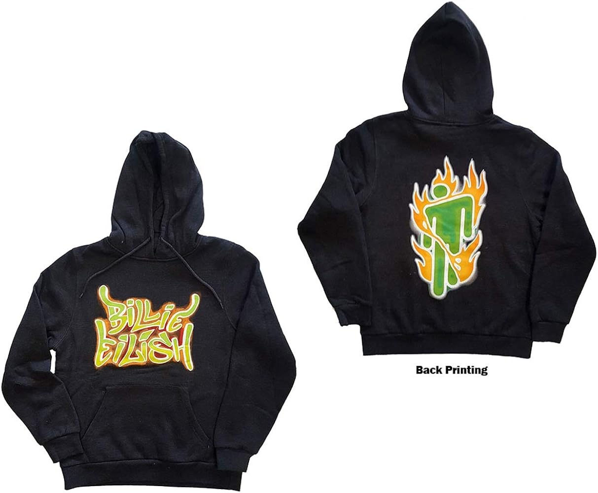 Amazon.com: Billie Eilish Unisex Pullover Hoodie: Airbrush Flames