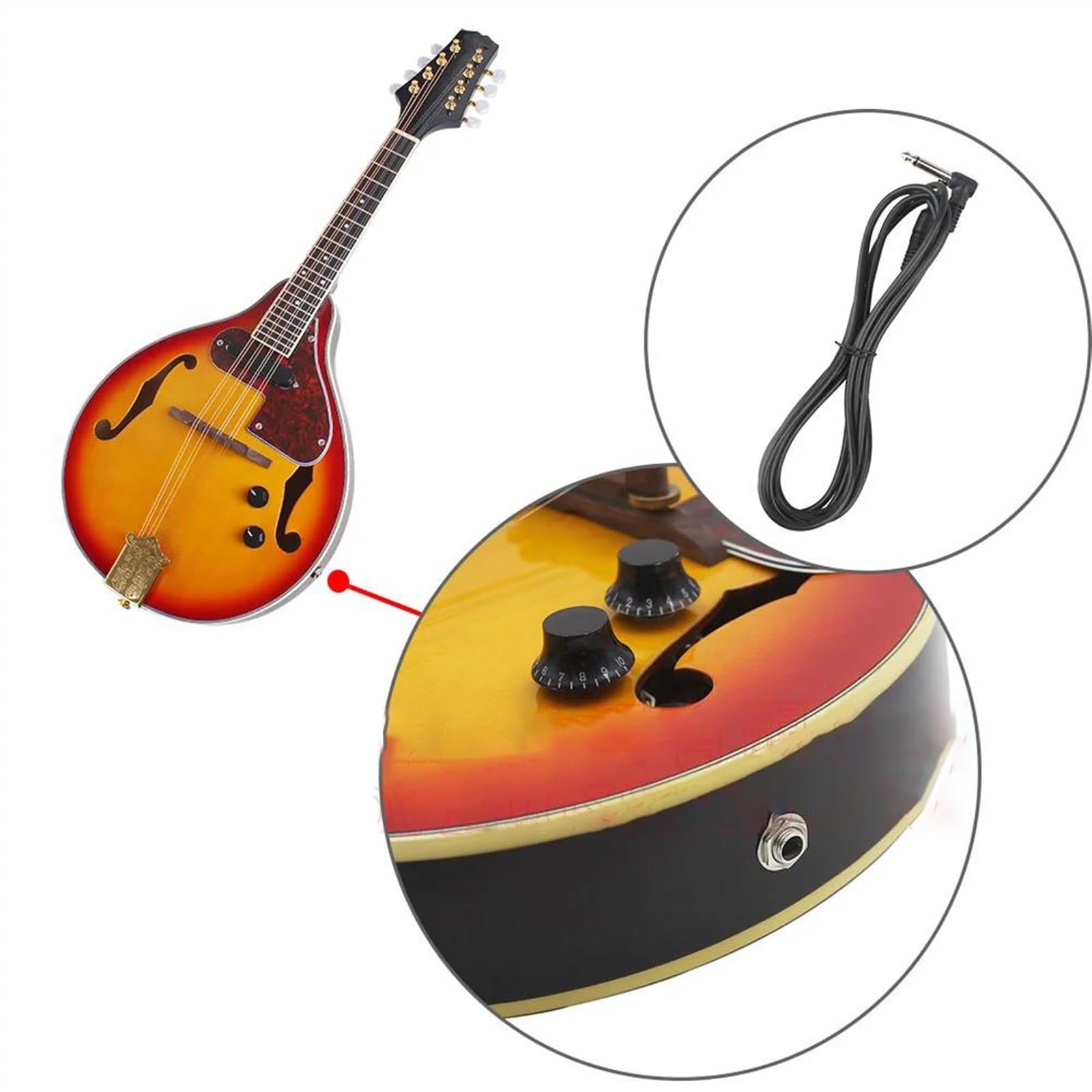 Amazon | マンドリン楽器 8弦エレクトリックマンドリン サンバースト A