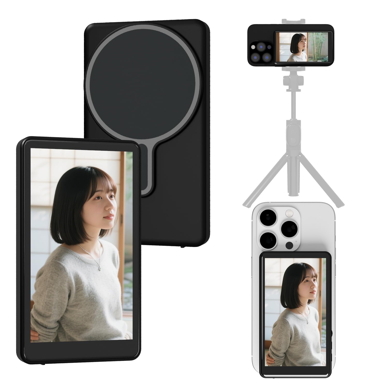 Amazon.co.jp: JEVDES スマホ用自撮りモニター 【スピーカー付き