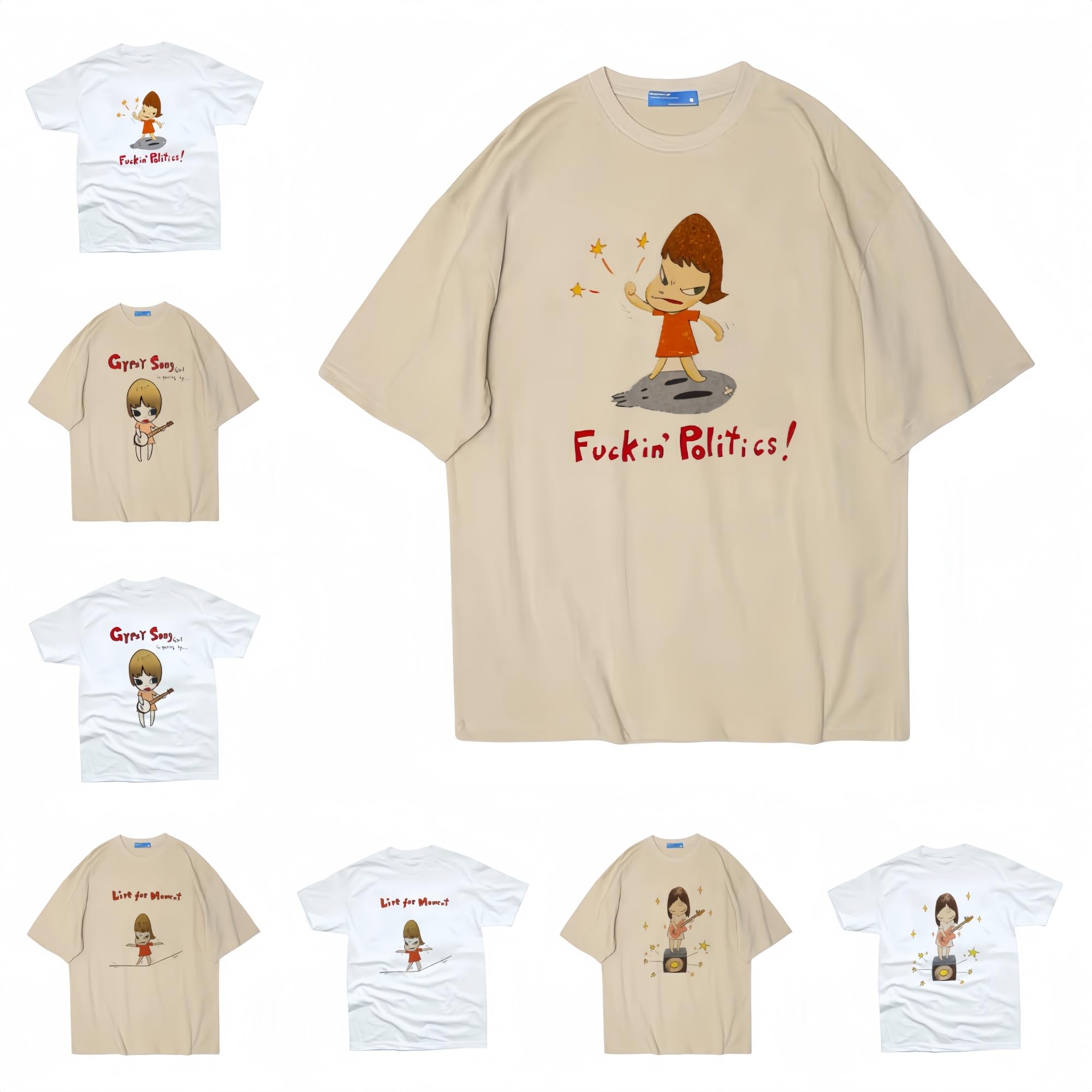 Amazon.co.jp: [Mookky] 奈良美智 グッズ 奈良美智 tシャツ 半袖 4個