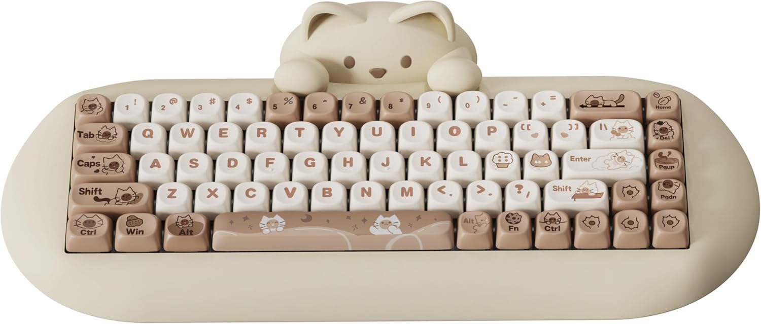 Amazon.co.jp: YUNZII C68 Wireless Mechanical Keyboard, Cute Cat