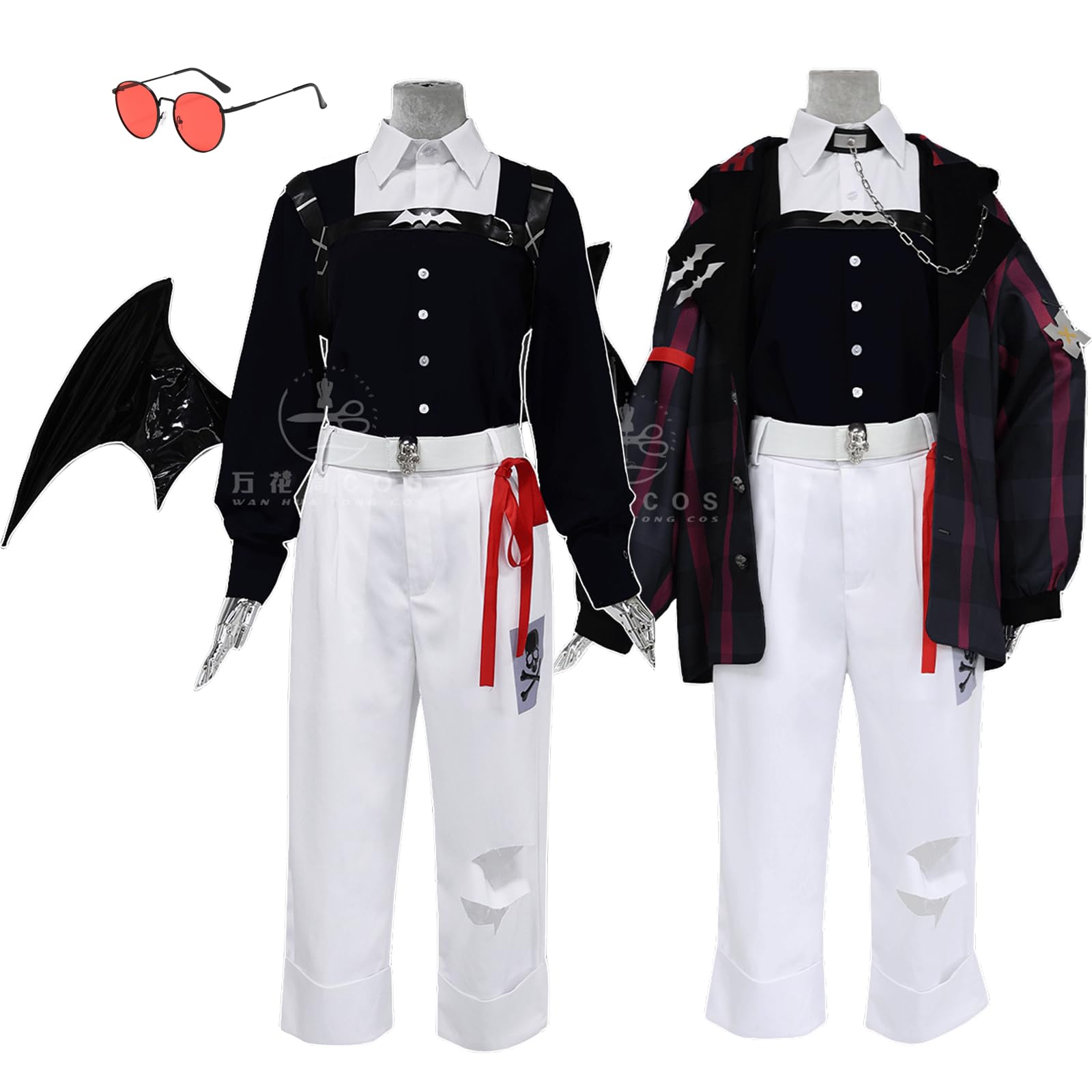 Amazon | コスプレ衣装 羽道具、メガネ、靴下、耳飾り付き フルセット