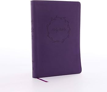 NKJV, Value Thinline Bible, Large Print, Purple Leathersoft, Red