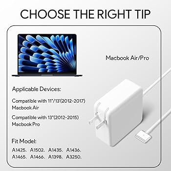 Amazon.com: Mac Book Pro Charger - 60W Magnetic 2T-Tip Power