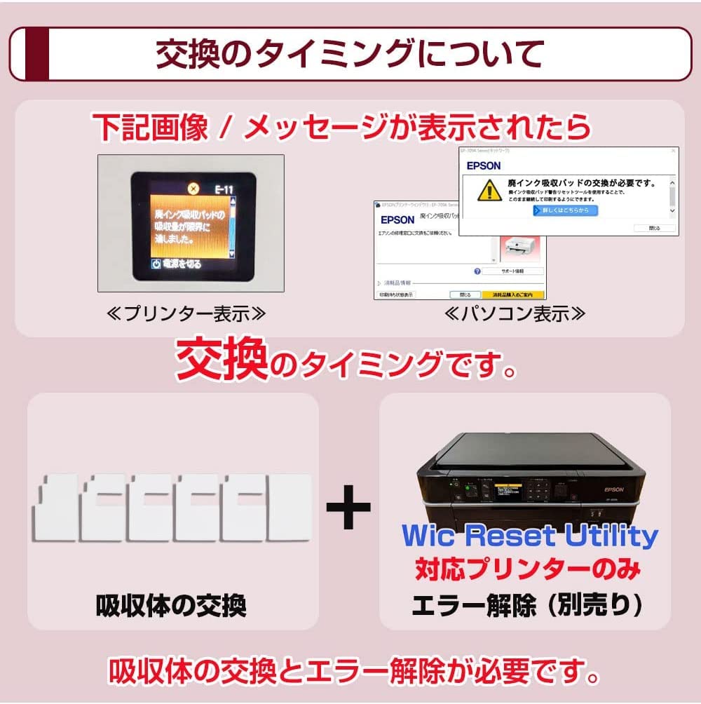 Amazon.co.jp: Ecoink 交換用廃インクパッド セット [B] XP700 6枚