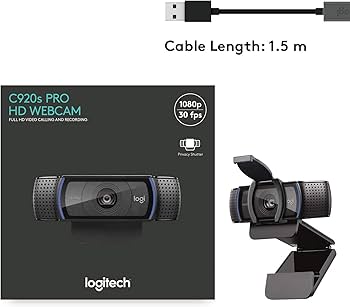 Amazon.com: Logitech C920S HD Pro Webcam, Full HD 1080p/30fps