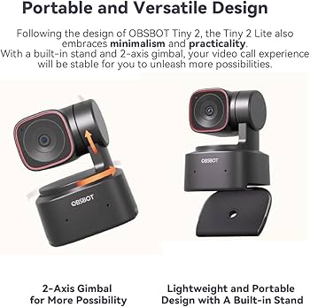 Amazon.com: OBSBOT Tiny 2 Lite AI-Powered 4K UHD PTZ Webcam,1/2