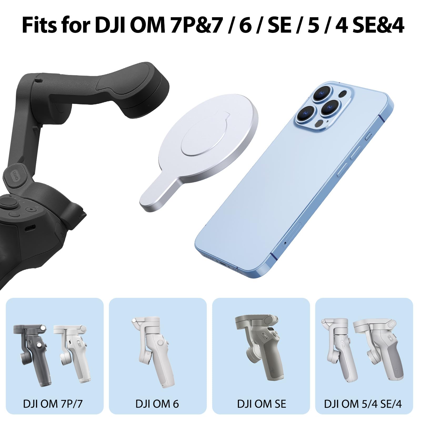 DJI OM 5 ホワイト スタビライザー 磁気マウント、ハードケースつき