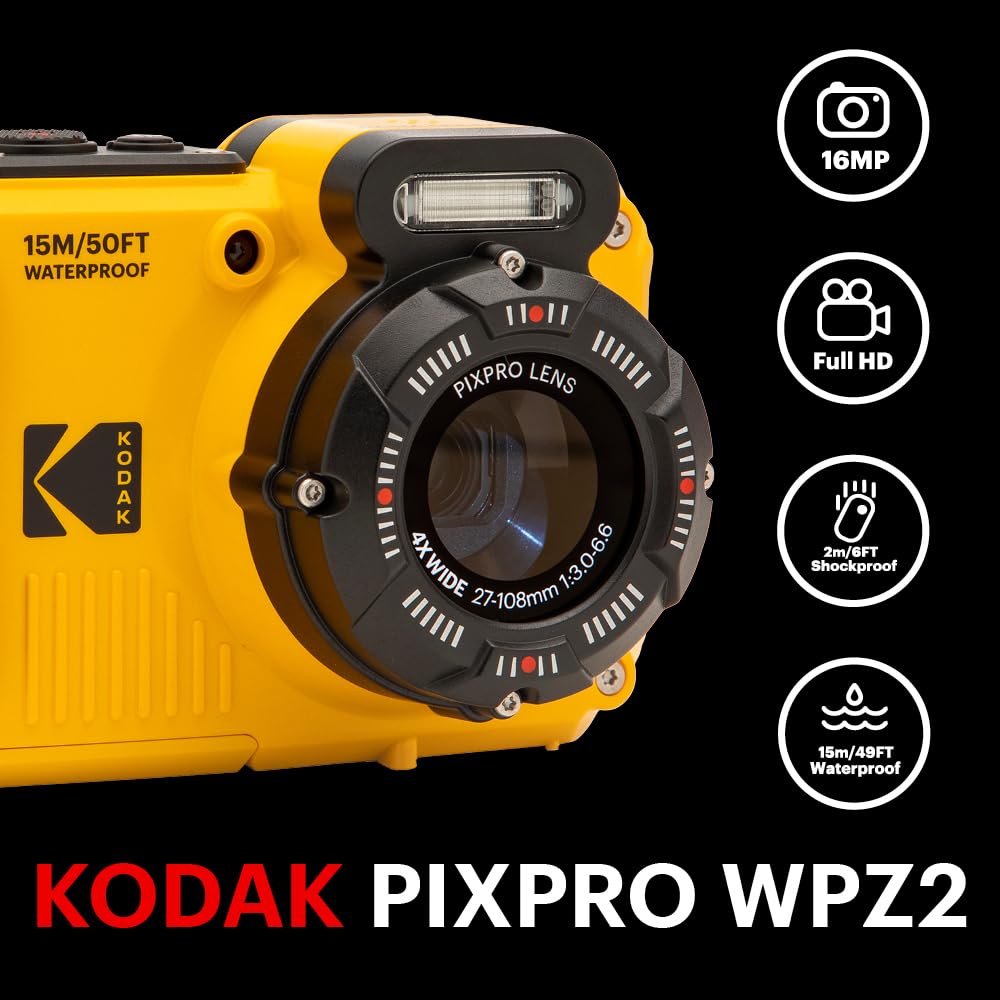 Amazon | KODAK PIXPRO WPZ2 頑丈な防水耐衝撃防塵WiFiデジタルカメラ