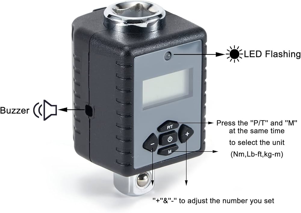ThreeH 1/4 inç Dijital Tork Adaptörü (0,22 – 22,1 ft-lb/0,3 – 30