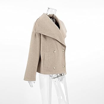 Amazon.com: Womens Lapel Wool Short Jacket Fall Winter Wool Crop