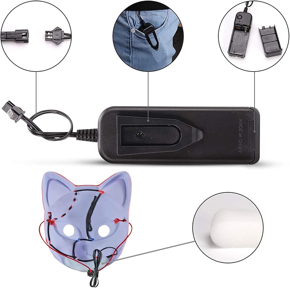 Amazon.com: ZZXIAOJIE 3Pcs Demon LED Sabito Mask Costume Props