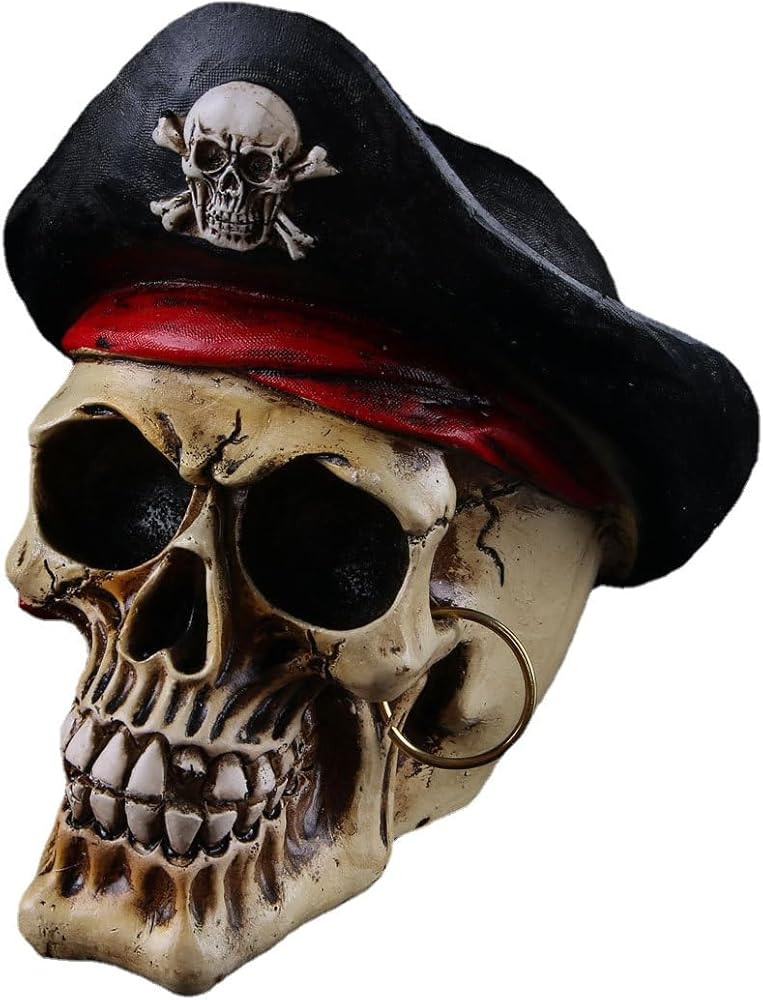 Amazon.co.jp: バラエティ本舗 ドクロ スカル 置物 ガイコツ 海賊