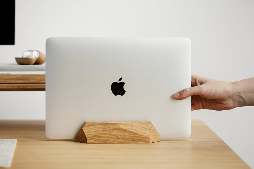 Amazon.com: Oakywood Vertical Laptop Stand Wood - Adjustable