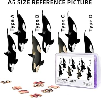 Amazon.co.jp: ジグソーパズル 4タイプのシャチのイラスト 世界の野生