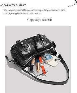 Amazon.com: Y2k Purse Black Punk Shoulder Bag with Silver Buckle