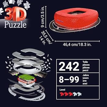 Ravensburger - 3D Puzzle 216 Games Stade Allianz Arena Illuminated