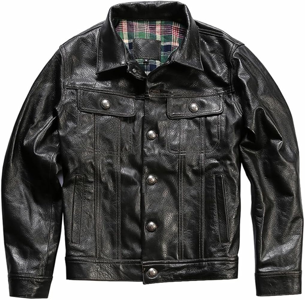 Amazon | [VIIBOY] ゴートスキン ヤギ革 本革ジャケット 革ジャン