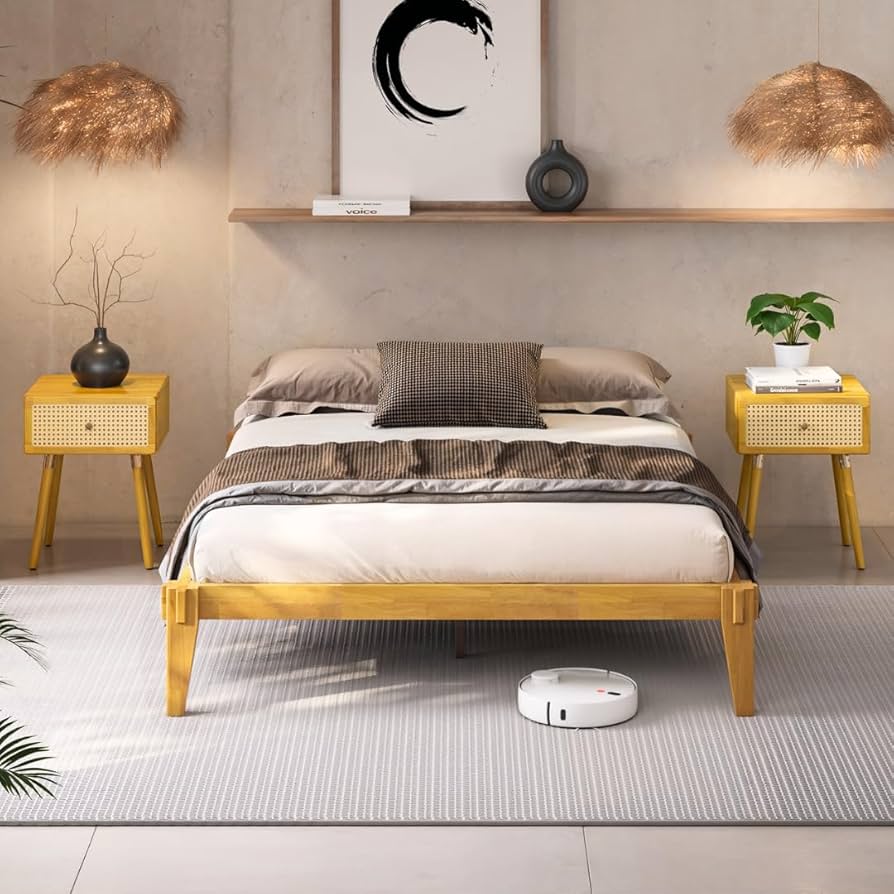 Amazon.com: Bme Chalipa 14” Queen Bed Frame - Solid Wood Platform