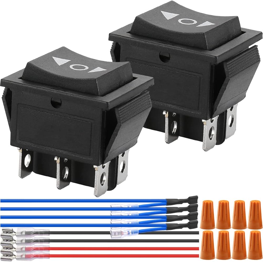 Amazon | Xiatiaosann ロッカースイッチ 6ターミナル 3ポジションON