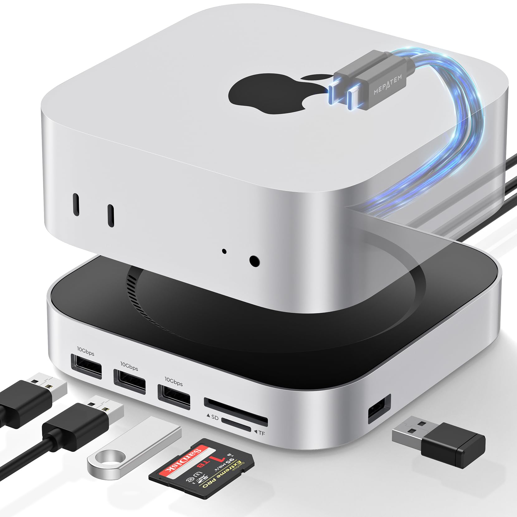 Amazon.com: Mac mini M4 Dock, 9 +1 in 1 Mac mini M4 Hub, SSD