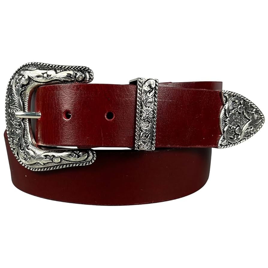 Amazon.com: Zelikovitz Leathers Cherry Western Style Leather Belt