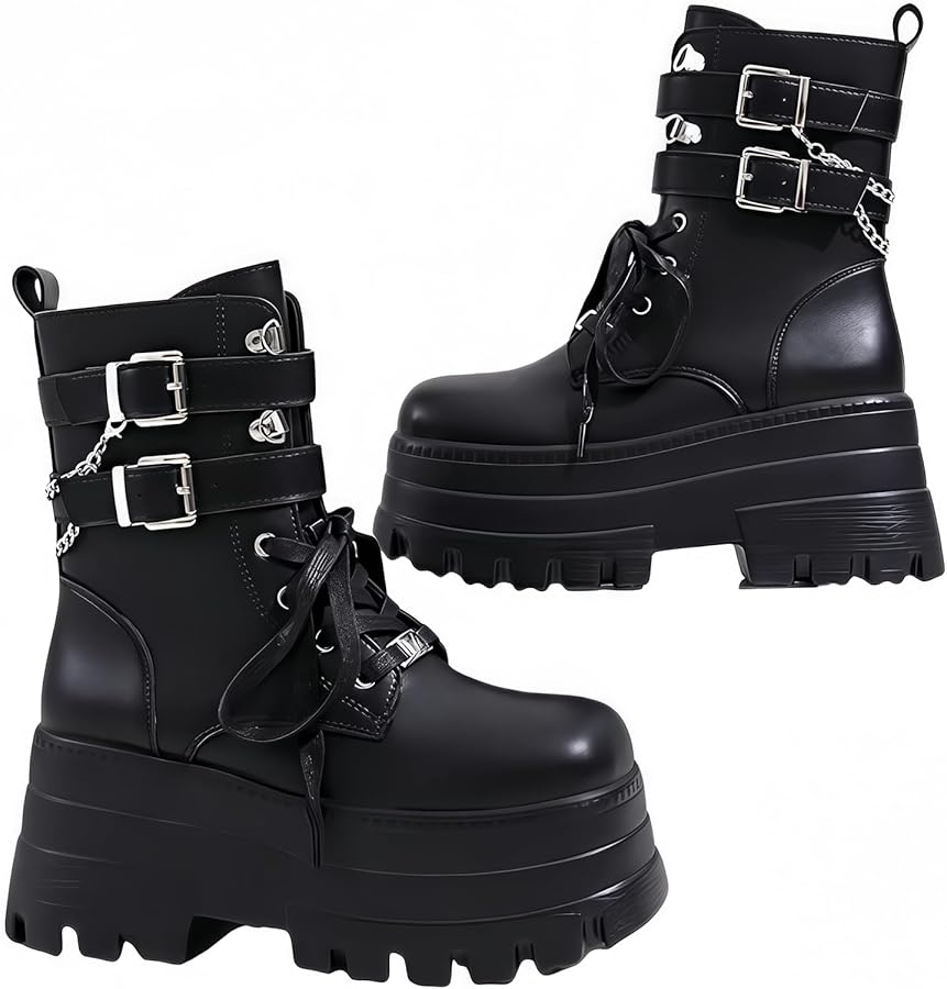 Amazon | [NOKIJP] 厚底ブーツ レディース 13cm 靴 シークレットブーツ