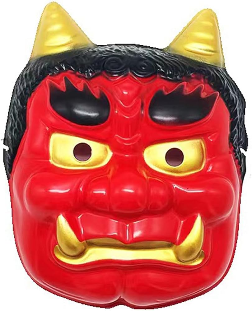 Amazon.co.jp: [chengcheng] 鬼のお面 鬼面 節分 鬼 フェイスマスク 赤