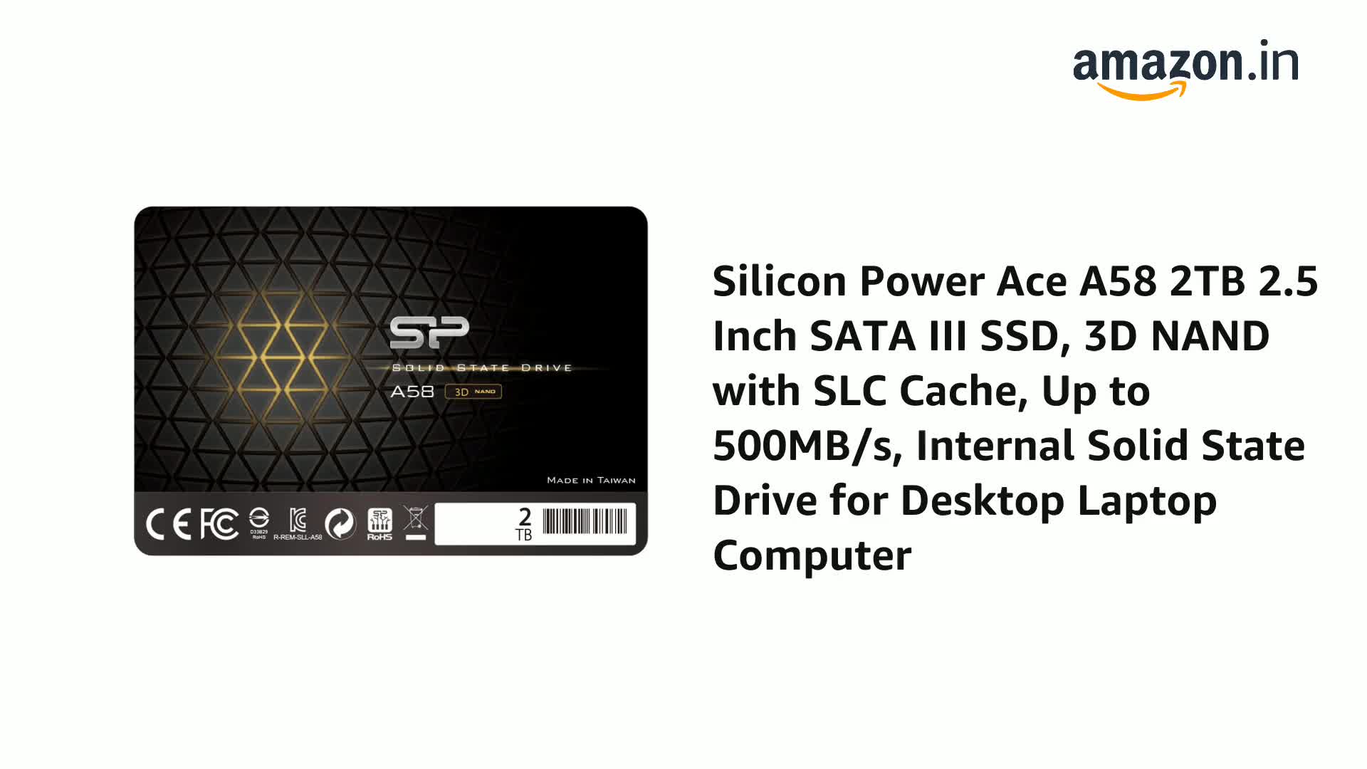 Amazon.in: Buy SP Silicon Power Ace A58 2TB 2.5 Inch SATA III SSD