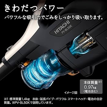 Amazon | 日立 掃除機 コードレス スティッククリーナー 軽量 1.4kg 自