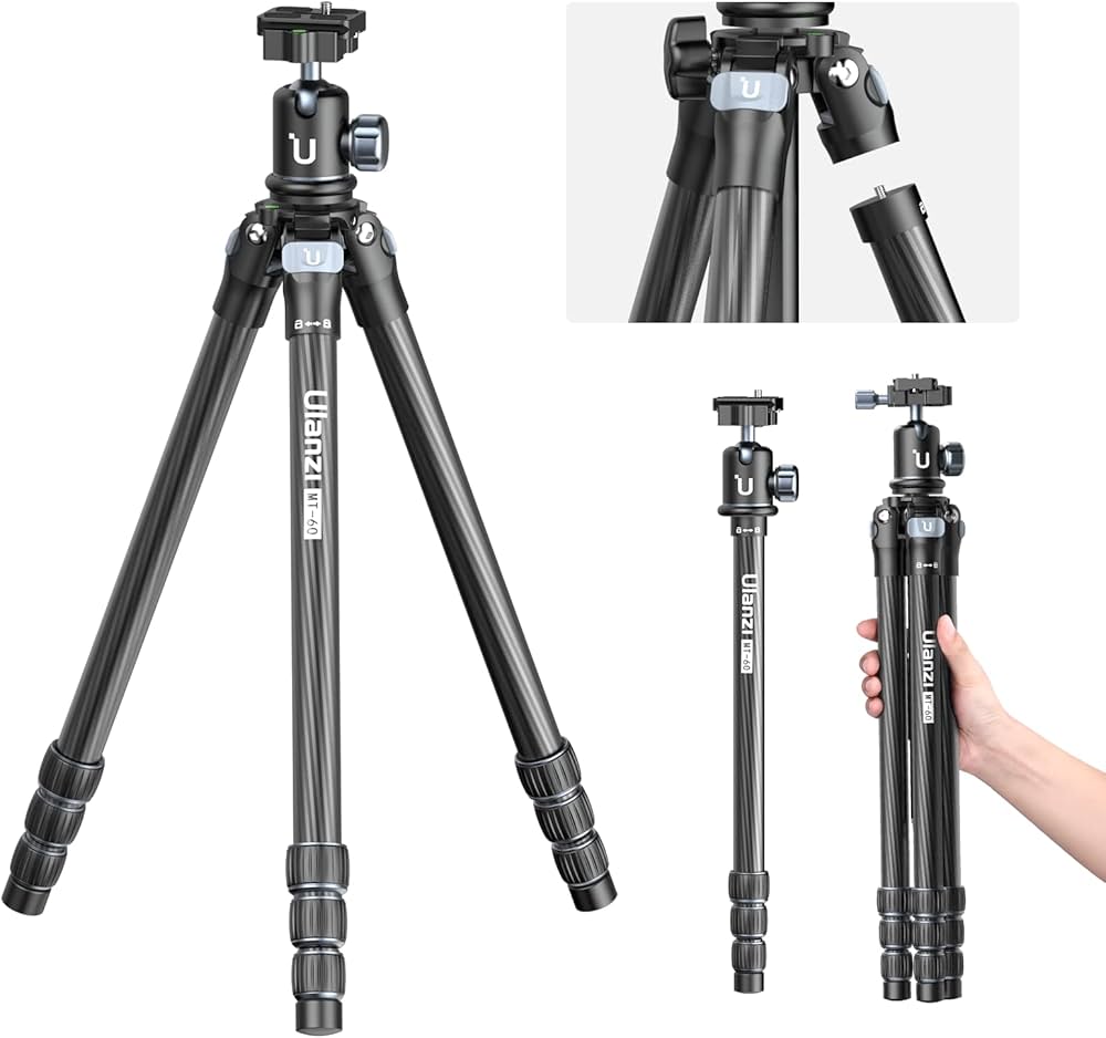 Amazon | Ulanzi MT-60 三脚 カーボン三脚 カメラ三脚 一脚伸縮可変式