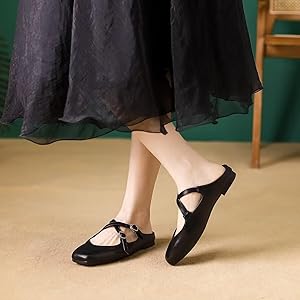 Amazon.com | VFDB Women Mules Elegant Dressy Flats Closed Toe