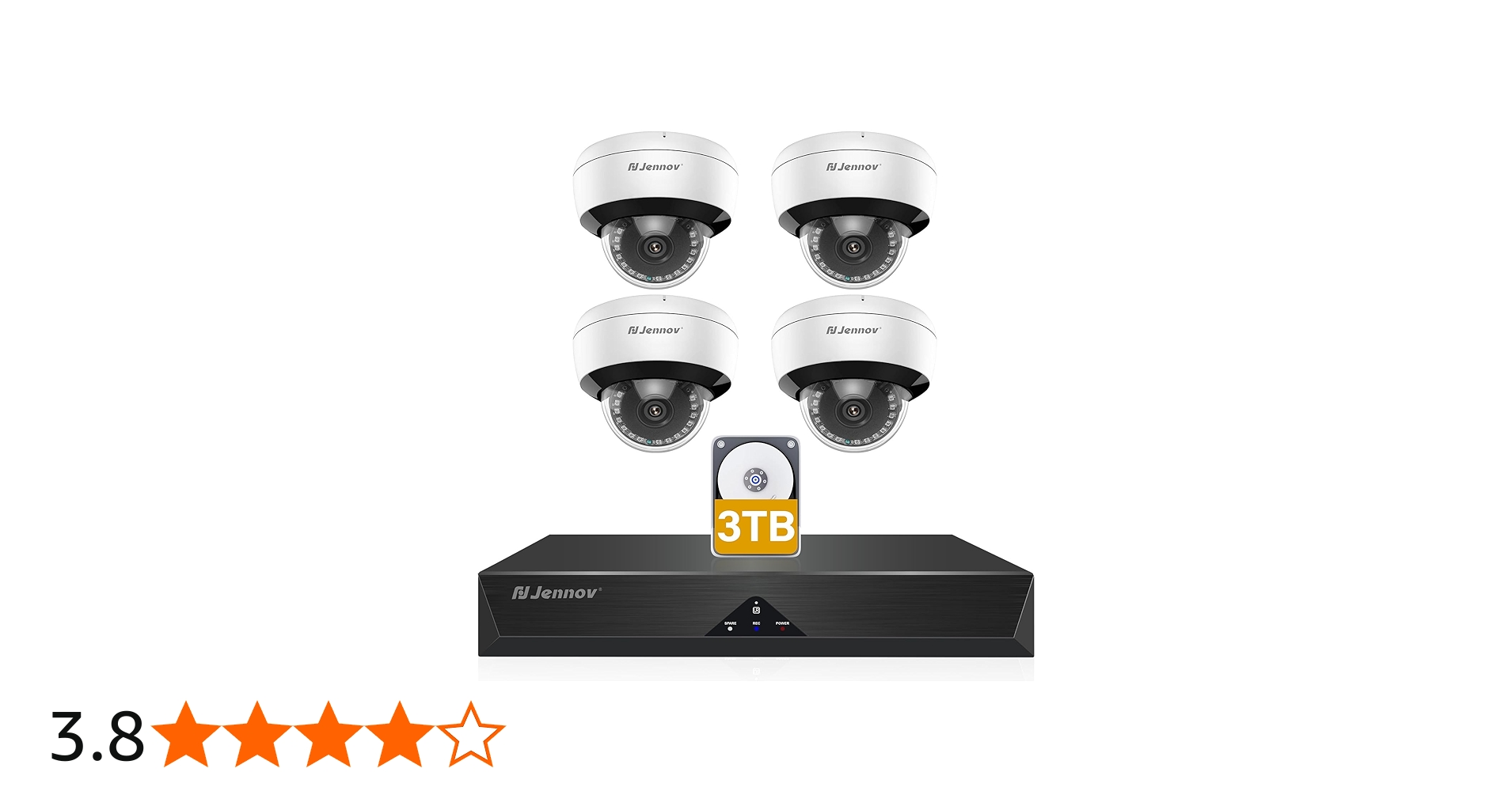 Amazon.co.jp: 【800万画素対応】JENNOV 防犯カメラ 屋外 poeドーム型