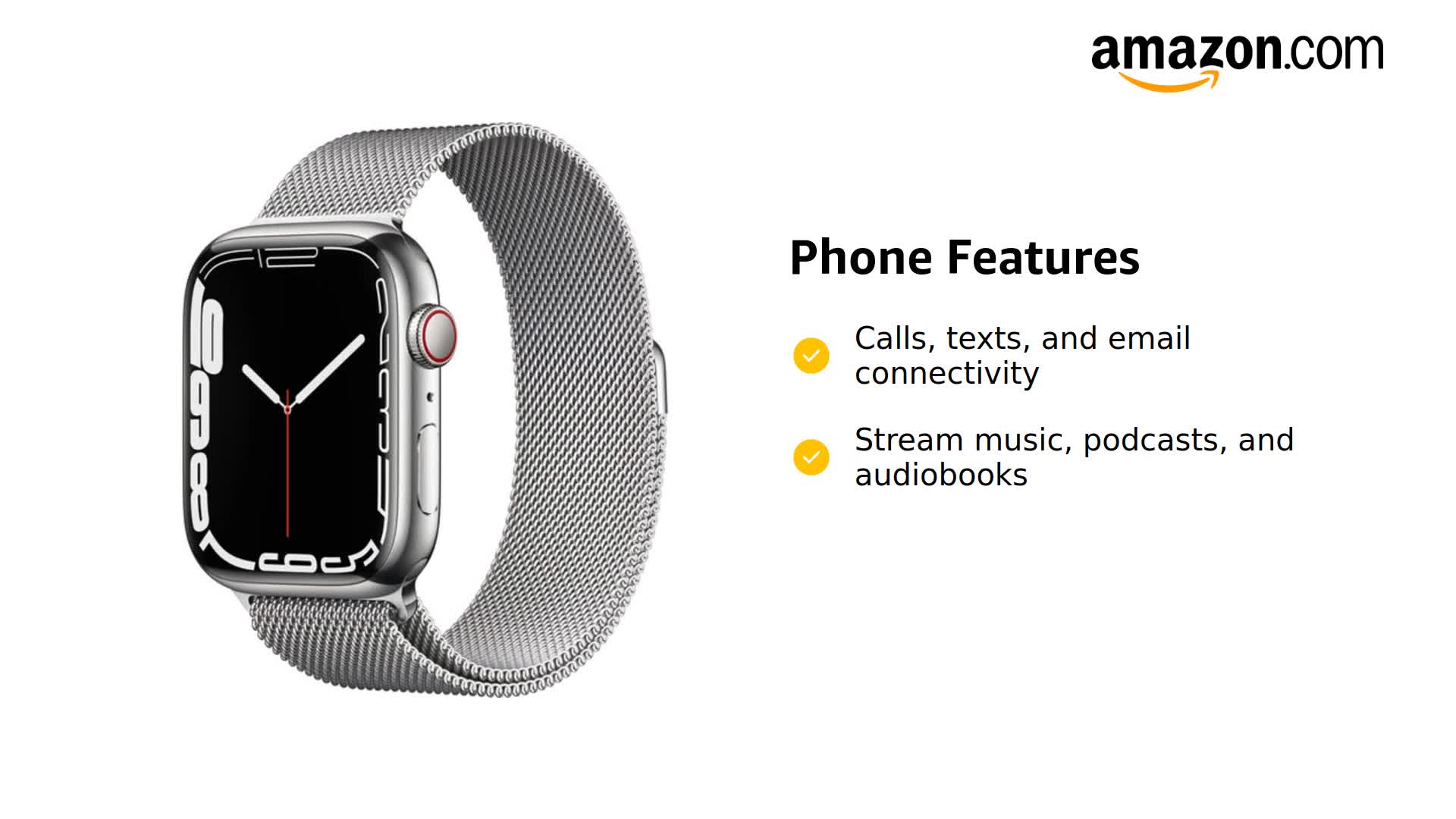 Amazon.com: Apple Watch Series 7 (GPS + Cellular, 45MM) - Silver