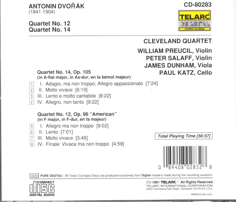 Amazon.com: Dvorak: Quartet, No. 12 / Quartet, No. 14: CDs & Vinyl