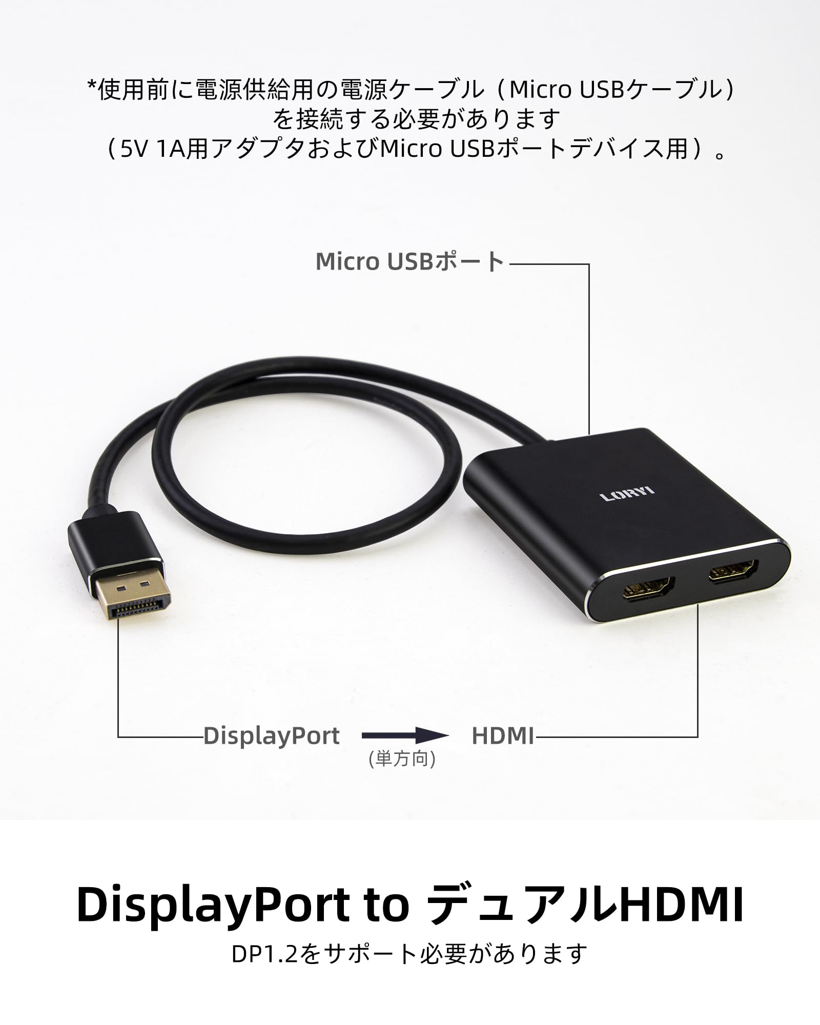 Amazon.co.jp: DisplayPort to デュアル HDMI アダプター 4K@60Hz