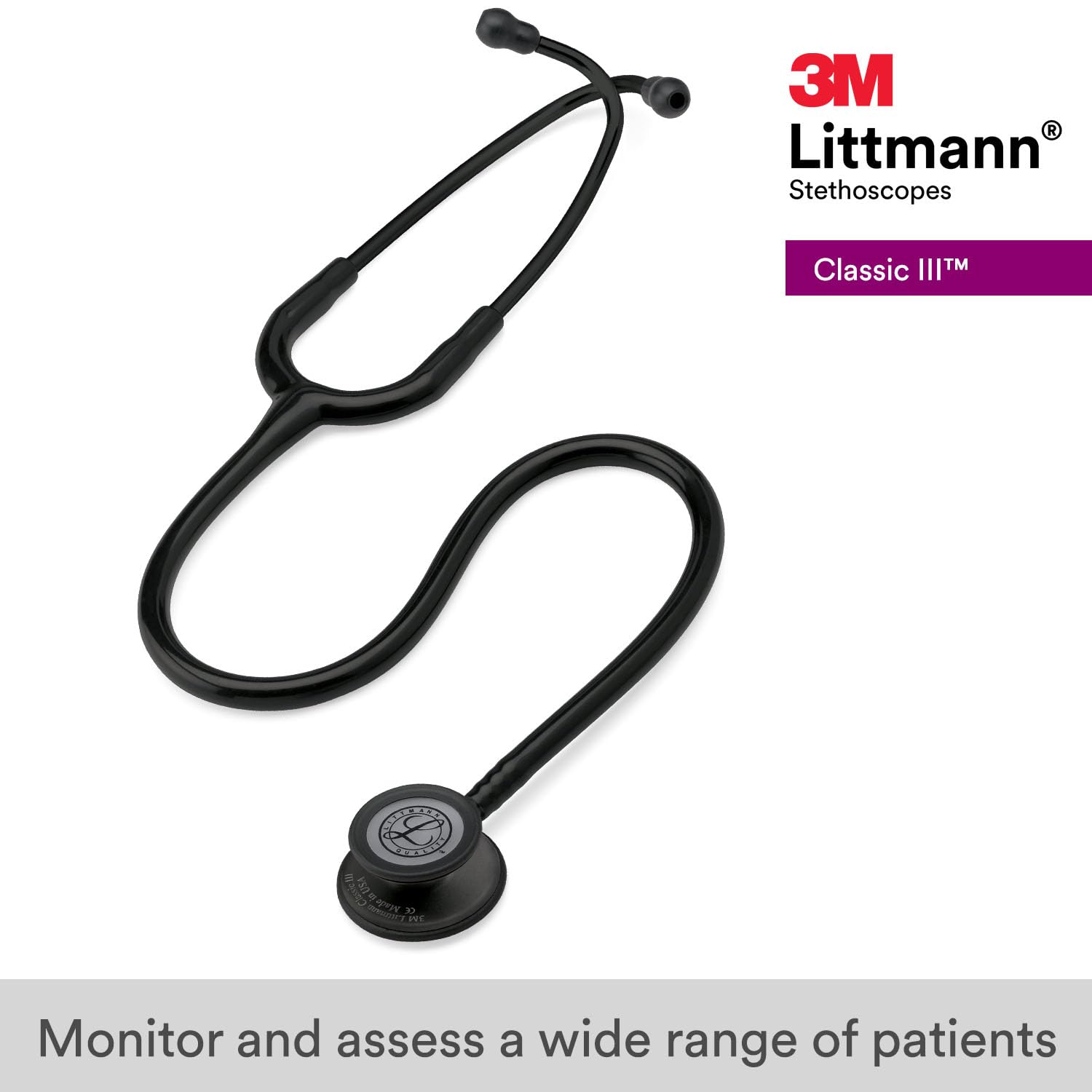 Amazon.co.jp: Littmann Stethoscope Classic III Black/Black Finish