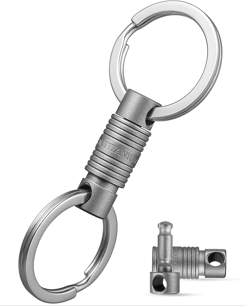 TISUR Titanium Quick Release Keychain, Small Key Chain Holder