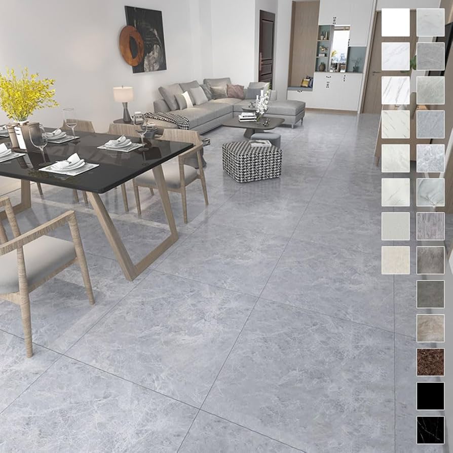 Amazon | フロアタイル 大理石調 貼るだけ 【200枚セット 約24畳】 厚