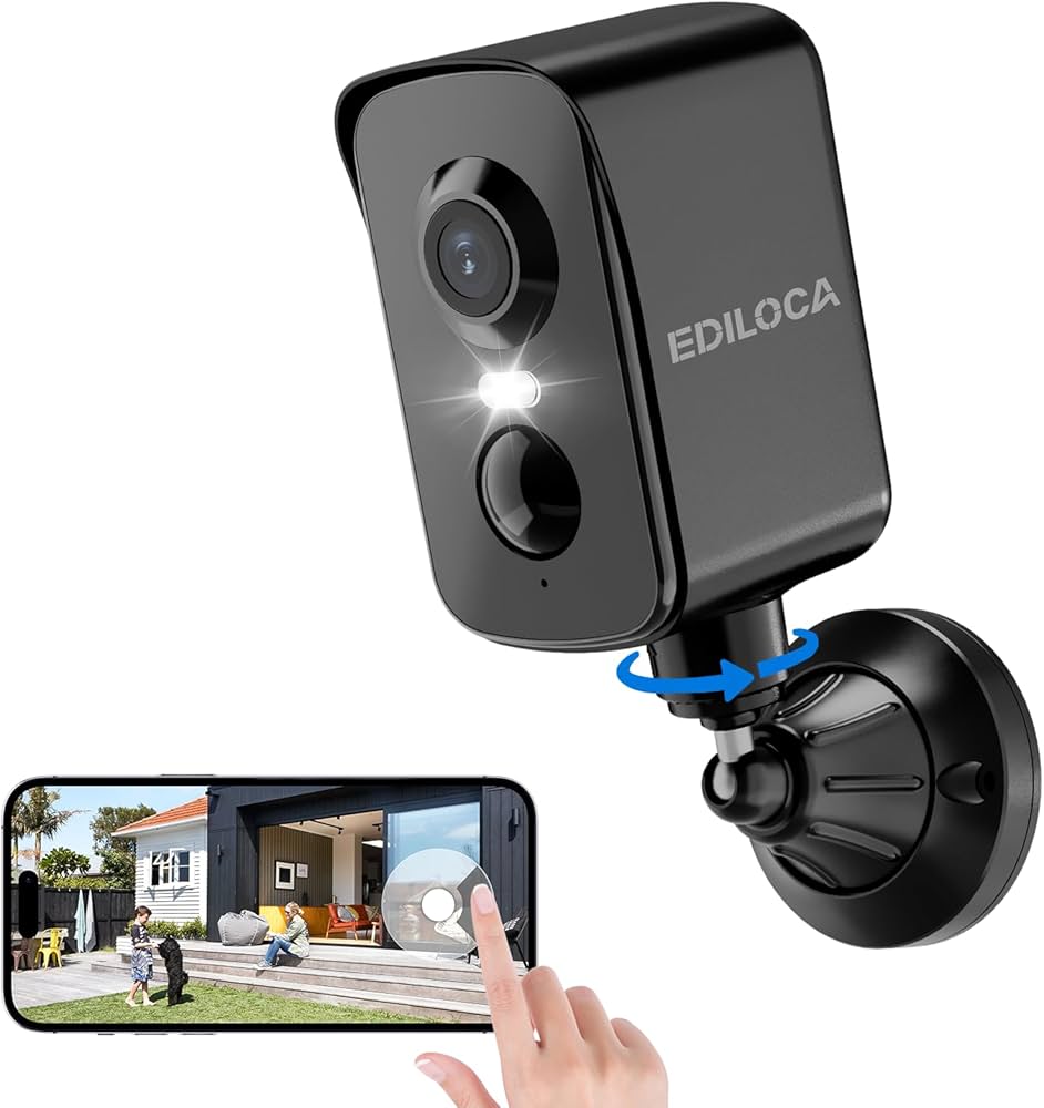 Amazon.co.jp: Ediloca 防犯カメラ 屋外 屋内 100%ワイヤレス 2K 300万