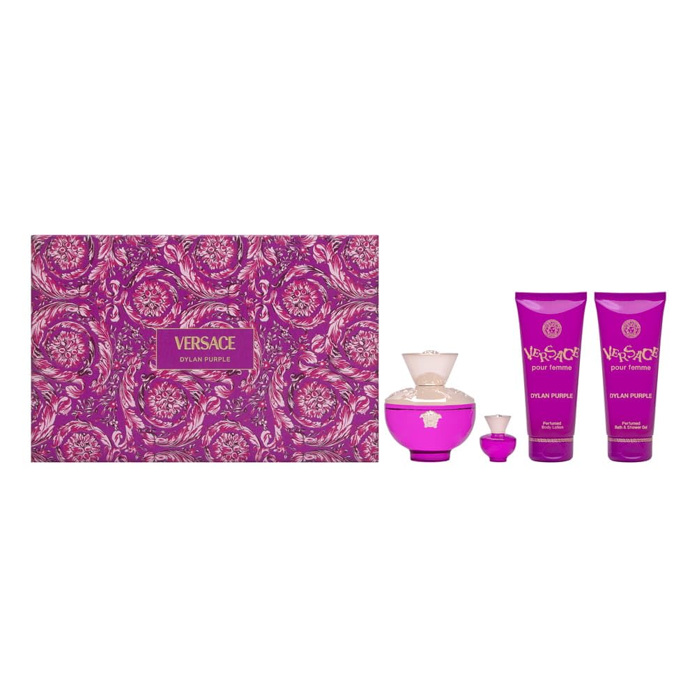 Versace Dylan Purple Women's 4 Pc Gift Set: 3.4oz EDP Spray, 0.17