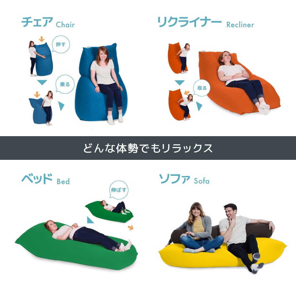 Amazon.co.jp: Yogibo Mini ヨギボー ミニ ブラック ソファー