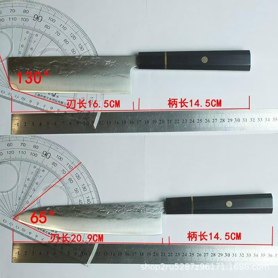 Amazon | 手作り鍛造包丁セット, 黒檀八角柄, 牛刀・菜切り包丁2点